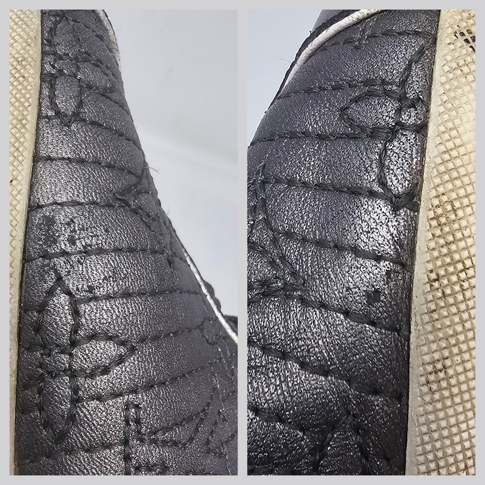 Louis Vuitton Silver Metallic Monogram Tennis Stitch Sneakers Sz EU 36.5 US 6.5 - Picture 15 of 15
